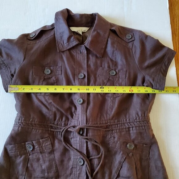 Lucy and Laurel Linen Short Sleeve Anorak Blouse Large - Picture 10 of 13